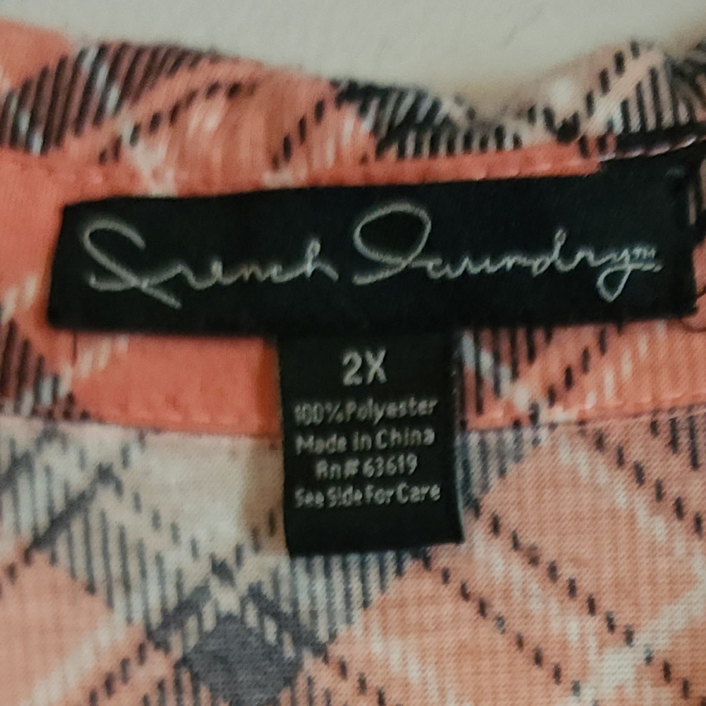 French Laundry button up pink flannel shirt 2X - Picture 3 of 5